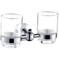 Стакан для зубных щеток CeramaLux Caps 51303 двойной Хром — фото 1, Стаканы для зубных щеток