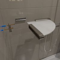 Стеклянная полка Altasan Лотос ЛТ71Х угловая Хром — фото 5, Полки для ванной и душа