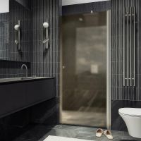 Душевая дверь Maybah Glass MGD-799-5 600x1980 на монопетле Хром матовый стекло бронзовое матовое — фото 1, Душевые двери в нишу