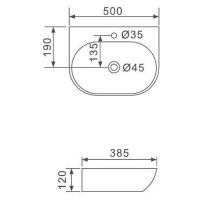 Товар: Раковина Gappo 50 GT702 Белая - фото 2 Раковина Gappo 50 GT702 Белая — фото 2, Раковины