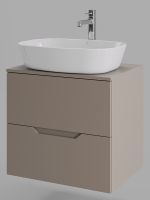 Тумба с раковиной Orange Line 60 Li-60TuLMDF+B08-500W подвесная Латте матовый — фото 2, Мебель для ванной