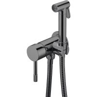 Гигиенический душ со смесителем Boheme Uno 467-SGM Оружейная сталь глянцевая — фото 1, Душевое оборудование. Душевая программа