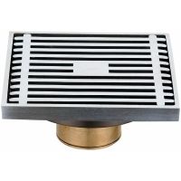 Душевой трап Ростовская Мануфактура Сантехники Boou 100x100 B2132 с решеткой Хром — фото 1, Трапы для душа