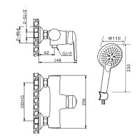 Товар: Смеситель для душа Orange Tony M54-320gr Графит - фото 4 Смеситель для душа Orange Tony M54-320gr Графит — фото 4, Смесители
