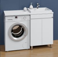 Тумба под раковину СанТа Марс 120 700304 Белая — фото 2, Тумбы под раковину