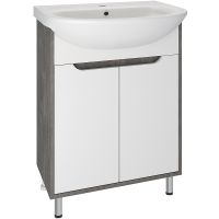 Тумба под раковину Runo Эко 60 00-00001338 Железный камень Белая — фото 1, Тумбы под раковину