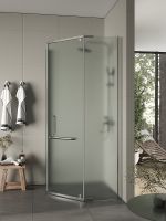 Душевой уголок Agger 90x90 A03-090MCR/G профиль Хром стекло матовое — фото 3, Душевые уголки трапеция