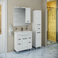 Зеркало со шкафом Runo Турин 85 R УТ000002105 с подсветкой Белое — фото 4, Зеркальные шкафы в ванную