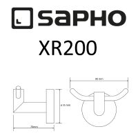Двойной крючок Sapho X-round XR200 Хром — фото 2, Крючки для полотенец