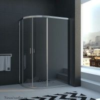 Душевой уголок Veconi Rovigo RV-03 120х80 R RV03-12080A-01-19C1 профиль Хром стекло прозрачное — фото 1, Асимметричные душевые уголки