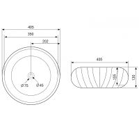 Раковина-чаша Abber Bequem 40 Белая арт-AC2115 — фото 4, Раковины накладные