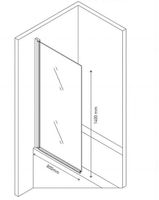 Шторка на ванну Berges River 80х140 065001 профиль Хром стекло прозрачное — фото 3, Неподвижные шторки для ванной