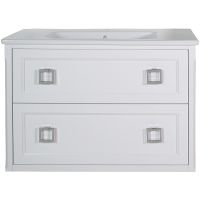 Тумба под раковину ASB-Woodline Рома 100П 10852 подвесная Белая — фото 1, Тумбы под раковину