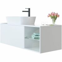 Тумба с раковиной SanVit Оскар 120 L koskar120L подвесная Белая — фото 3, Мебель для ванной