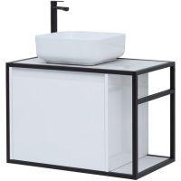 Тумба под раковину Aquanet Nova Lite Loft 75L 261650 подвесная Белый глянец — фото 1, Тумбы под раковину