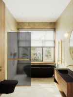 Товар: Душевая перегородка Maybah Glass MGD-736-3у 890x1950 в узком профиле Золото стекло графитовое матовое - фото 3 Душевая перегородка Maybah Glass MGD-736-3у 890x1950 в узком профиле Золото стекло графитовое матовое — фото 3, Душевые перегородки