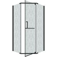 Душевой уголок Grossman Pragma 100х100 302.K33.03.1010.21.02 профиль Черный матовый стекло шиншилла — фото 2, Душевые уголки