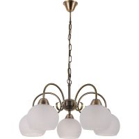 Люстра Artelamp Margo A9317LM-5AB Белая Античная бронза — фото 1, Люстры