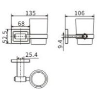 Стакан для зубных щеток CeramaLux Gamma 12302 Хром — фото 2, Мыльницы