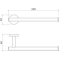 Полотенцедержатель Aquatek Оберон AQ4219MB Черный матовый — фото 2, Полотенцедержатели