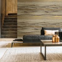 Обои Bruno Zoff Silver 60116-2 Фольга на флизелине (1,06*10,05)  Коричневый, Линии — фото 3, Обои для стен