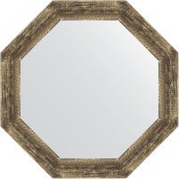 Зеркало Evoform Octagon 63х63 BY 3665 в багетной раме - Старое дерево с плетением 70 мм — фото 1, Мебель для ванной