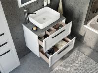 Тумба с раковиной STWORKI Эстерсунд 75 460033 подвесная Белая матовая Роверелла — фото 2, Тумбы с раковиной