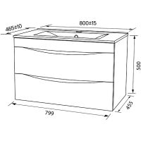 Тумба с раковиной Iddis Cloud 80 CLO80Y0i95K подвесная Белая матовая Дуб золотистый — фото 8, Тумбы с раковиной