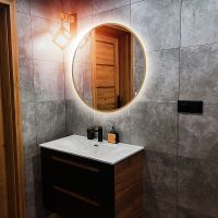 Зеркало Abber Mond 77 AG6204SCG-0.77 с подсветкой Золото с бесконтактным выключателем и диммером — фото 2, Зеркала в ванную комнату