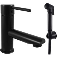 Смеситель для раковины Rav Slezak Seina SE946.5/1CMAT с гигиеническим душем Черный матовый — фото 1, Смесители для раковины