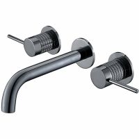 Смеситель для раковины Vincea Groove Вороненая сталь арт-VBFW-4G1GM — фото 1, Смесители для раковины