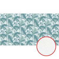 Фреска Ortograf Oasis 32745 Фактура бархат FX Флизелин (5*2,7) Белый/Бирюзовый, Листья — фото 1, Фрески