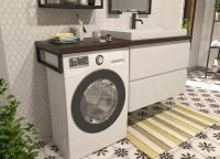 Тумба с раковиной Эстет Malibu Luxe 155 R ФР-00007114 подвесная Белая Темное дерево — фото 5, Тумбы с раковиной