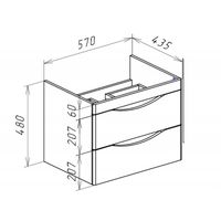 Тумба под раковину Bellezza Санриса 60 4630109180363 подвесная Серебро — фото 2, Тумбы под раковину