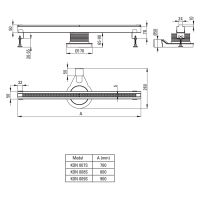 Душевой лоток Deante 80 KON_008S с решеткой Хром — фото 6, Душевые лотки