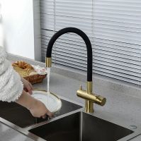 Смеситель для кухни Gappo G4398-33 Золотой сатин Черный — фото 11, Смесители для кухни