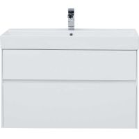 Тумба с раковиной Aquanet Бруклин 100 212599 подвесная Белая — фото 4, Тумбы с раковиной