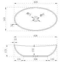 Товар: Раковина-чаша Abber Stein 62 AS2610 Белая матовая - фото 4 Раковина-чаша Abber Stein 62 AS2610 Белая матовая — фото 4, Раковины накладные