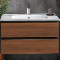 Тумба под раковину Boheme Armadi Art Capolda 85 849-085-D подвесная Dark wood — фото 1, Мебель для ванной