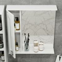 Зеркало со шкафом Onika Кристалл 67.02 206705 с подсветкой Белое — фото 3, Зеркальные шкафы в ванную