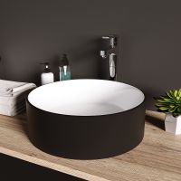 Раковина-чаша Grossman 36 GR-4040BW Белая Черная — фото 2, Раковины накладные