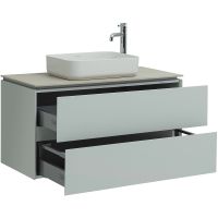 Тумба под раковину Allen Brau Infinity 100 1.21003.PWM подвесная Папирус матовый — фото 10, Тумбы под раковину