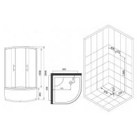 Душевой уголок Esbano ESR-8010 80x80 ESUGR8010 профиль Хром стекло рифленое — фото 13, Душевые уголки четверть круга