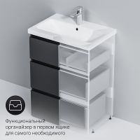 Товар: Тумба под раковину AM.PM Gem S 60 M91FSX0602GM Графит матовый - фото 7 Тумба под раковину AM.PM Gem S 60 M91FSX0602GM Графит матовый — фото 7, Мебель для ванной