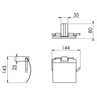 Держатель туалетной бумаги Remer Lounge LN60XV с крышкой Сталь — фото 2, Держатели туалетной бумаги