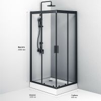 Товар: Душевой уголок AM.PM Gem S 100х80 W93G-404-100280-BT профиль Черный матовый стекло прозрачное - фото 9 Душевой уголок AM.PM Gem S 100х80 W93G-404-100280-BT профиль Черный матовый стекло прозрачное — фото 9, Прямоугольные душевые уголки