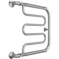 Водяной полотенцесушитель Terminus Фокстрот (1) 500x500 4620768881282 с полкой Хром, боковое подключение, G 1" НР — фото 1, Водяные полотенцесушители