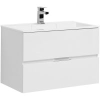 Тумба с раковиной Aquanet Алвита 80 238368 подвесная Белый глянец — фото 1, Тумбы с раковиной