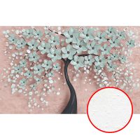 Фреска Ortograf 3D 33093 Фактура бархат FX Флизелин (4,3*2,7) Розовый/Голубой, Деревья/Абстрация — фото 1, Фрески
