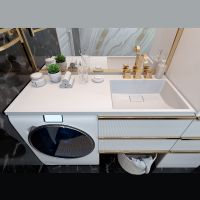 Раковина Paola Magenta 120 R с местом под стиральную машину Белая глянцевая — фото 7, Раковины